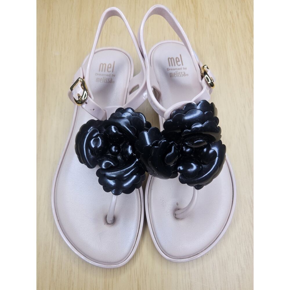 MINI MELISSA Mel dreamed solar ll pink black flower sandals Shoes Size 1